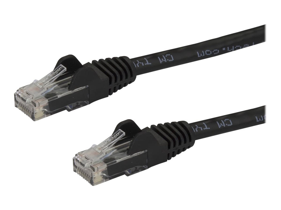 StarTech.com 1m CAT6 Ethernet Cable, 10 Gigabit Snagless RJ45 650MHz 100W PoE Patch Cord, CAT 6 10GbE UTP Network Cable w/Strain Relief, Black, Wiring is UL Certified/TIA - Category 6 - 24AWG (N6PATC1MBK)