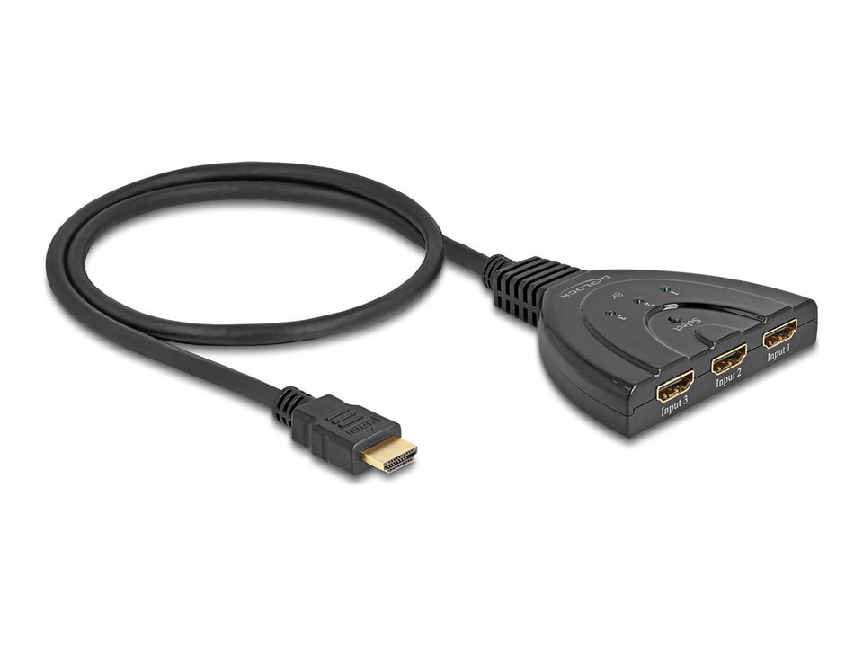 Delock Ultra High Speed - HDMI Splitter - HDMI weiblich zu HDMI männlich - 60 cm - Schwarz - unterstützt 8K 60 Hz (7680 x 4320)