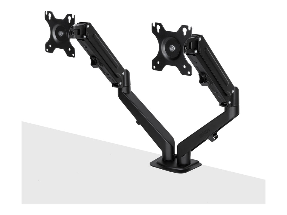 Lindy Befestigungskit (Gasfeder-Monitorarm) - für 2 LCD-Displays - dual - Aluminium, Kunststoff - Schwarz - Bildschirmgröße: 43.2-68.6 cm (17"-27")