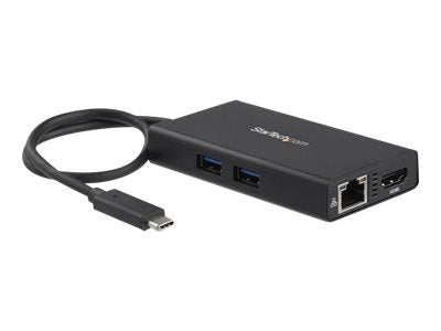 StarTech.com Startech USB-C Multiport Adapter - USB-C Tragbare Docking station mit 4k HDMI - 60W Power Delivery Pass-Through, GbE, 2x USB-A 3.0 Hub - Tragbares Mini USB Typ-C Dock für Laptop (DKT30CHPD)