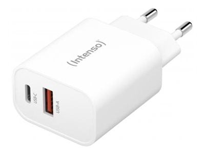 Intenso W30AC - Netzteil - 30 Watt - 3 A - PD 3.0, QC 4.0, PD/PPS - 2 Ausgabeanschlussstellen (USB-C, USB)