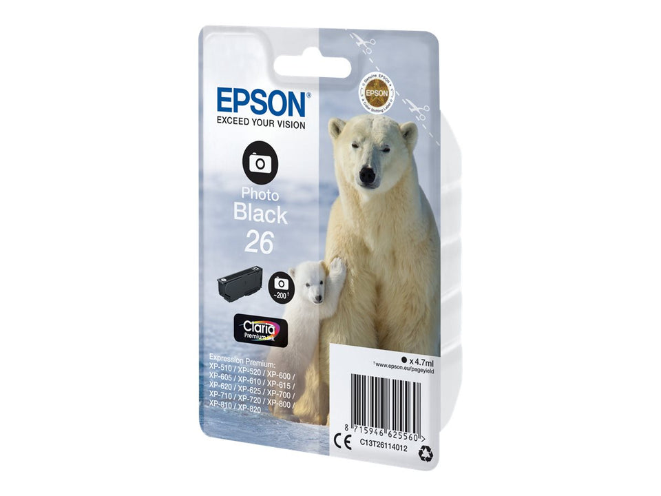 Epson 26 - 4.7 ml - Photo schwarz - original