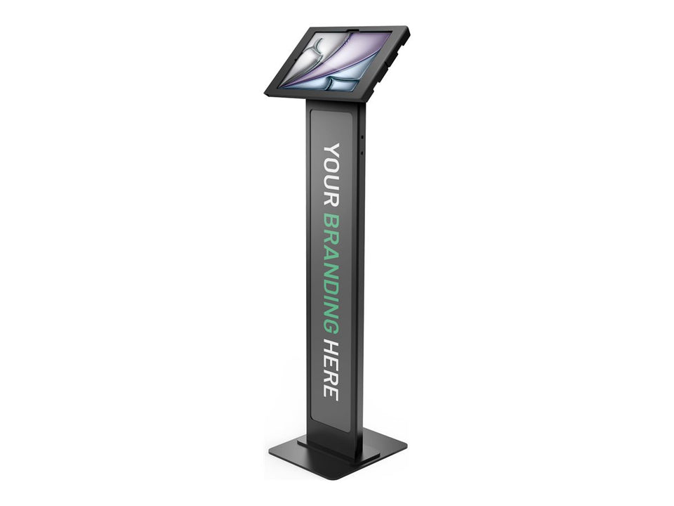 Compulocks iPad Air M2 & M3 13", Apex Enclosure Brandable Floor Stand - Black - Aufstellung - für Tablett - Branding-fähig - verriegelbar - Metall, Polypropylen - Schwarz - Bildschirmgröße: 33.02 cm (13")