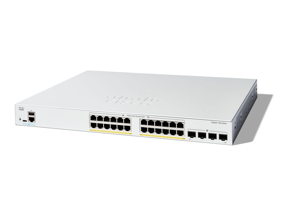 Cisco Catalyst 1200-24FP-4G - Switch - L3 - Smart - 24 x 10/100/1000 (PoE+)