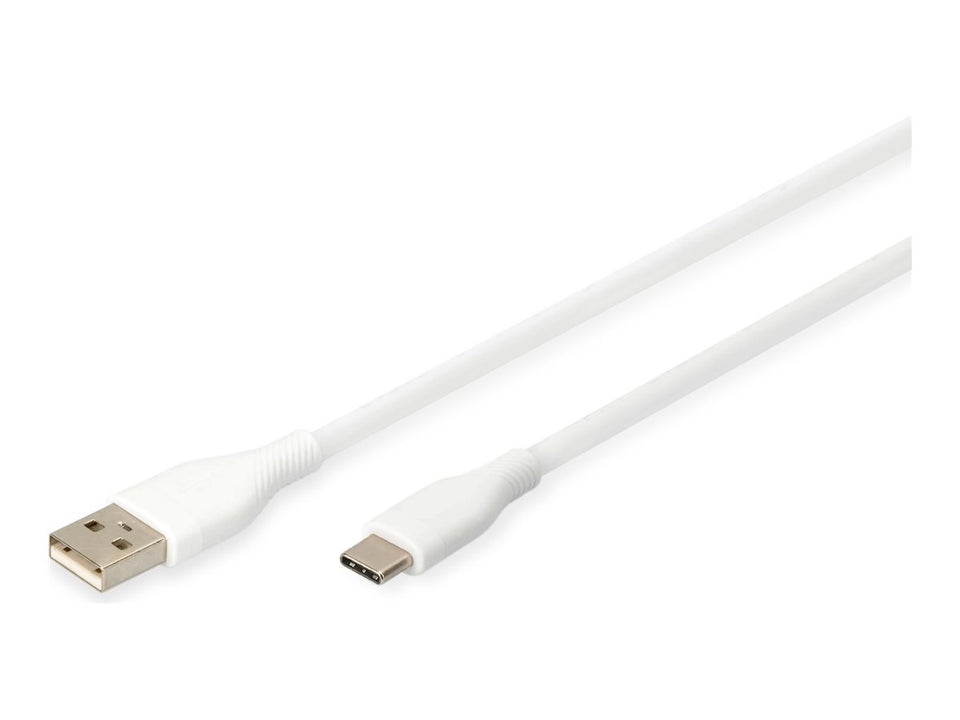 DIGITUS USB-C Silikon Anschlusskabel, 2m, weiß