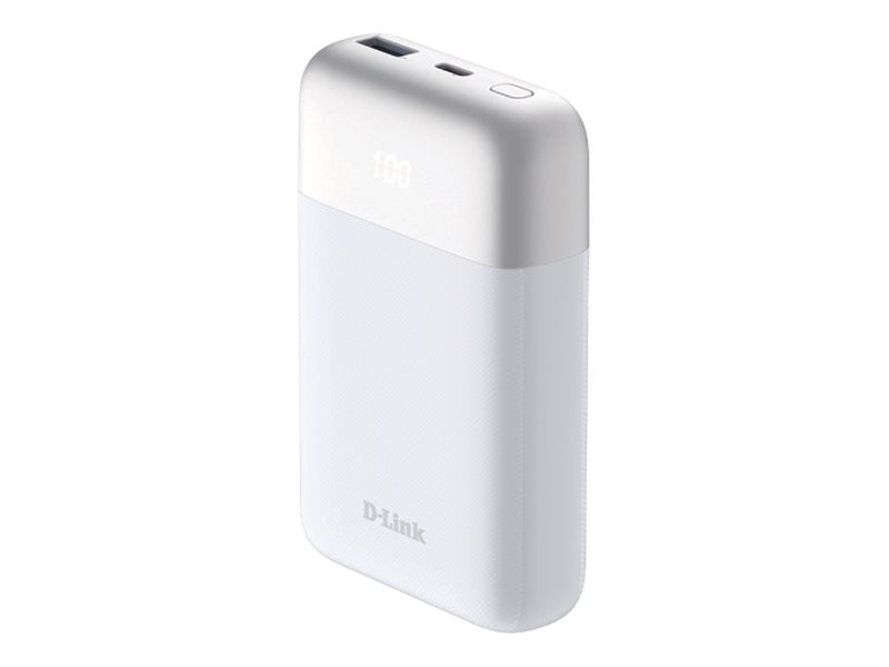 D-Link DPP-101 - Powerbank - 10000 mAh - 18 Watt - QC 3.0, PD 3.0 - 2 Ausgabeanschlussstellen (USB-C, USB)