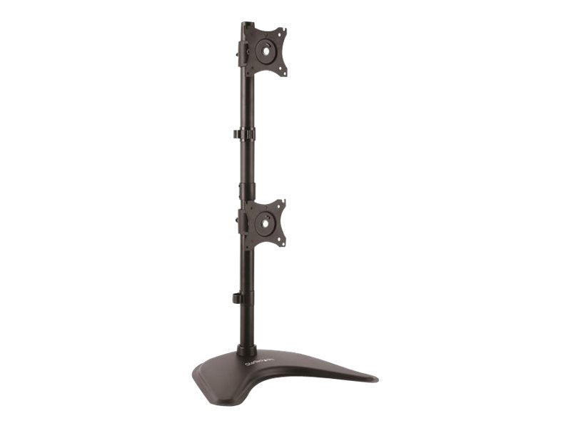 StarTech.com Startech Vertikale Dual Monitorhalterung - Heavy Duty Stahl - Für VESA Monitore bis zu 27 Zoll - Verstellbarer zweifach Moniotrständer - Aufstellung - für 2 Monitore - stabiler Stahl - Schwarz - Bildschirmgröße: 33-68.6 cm (13"-27")