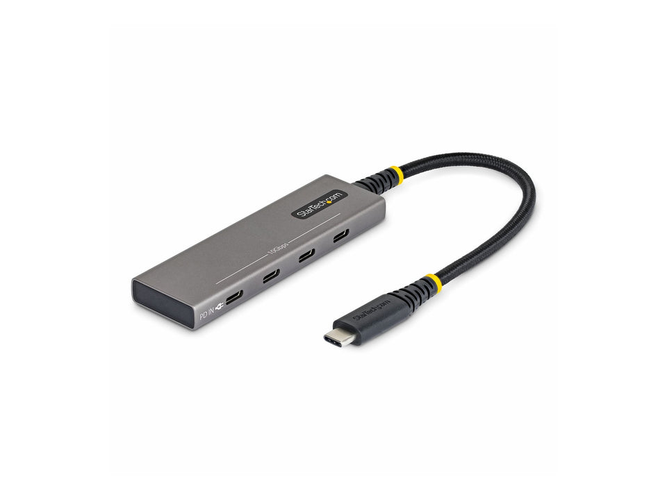 StarTech.com Startech - Hub - 4-Port, 10 Gbps, 100 W PD-Ladung, Überstromschutz, PCR-Aluminium - 3 x USB-C 3.2 Gen 2 + 1 x USB-C 3.2 Gen 2 (Stromversorgung)