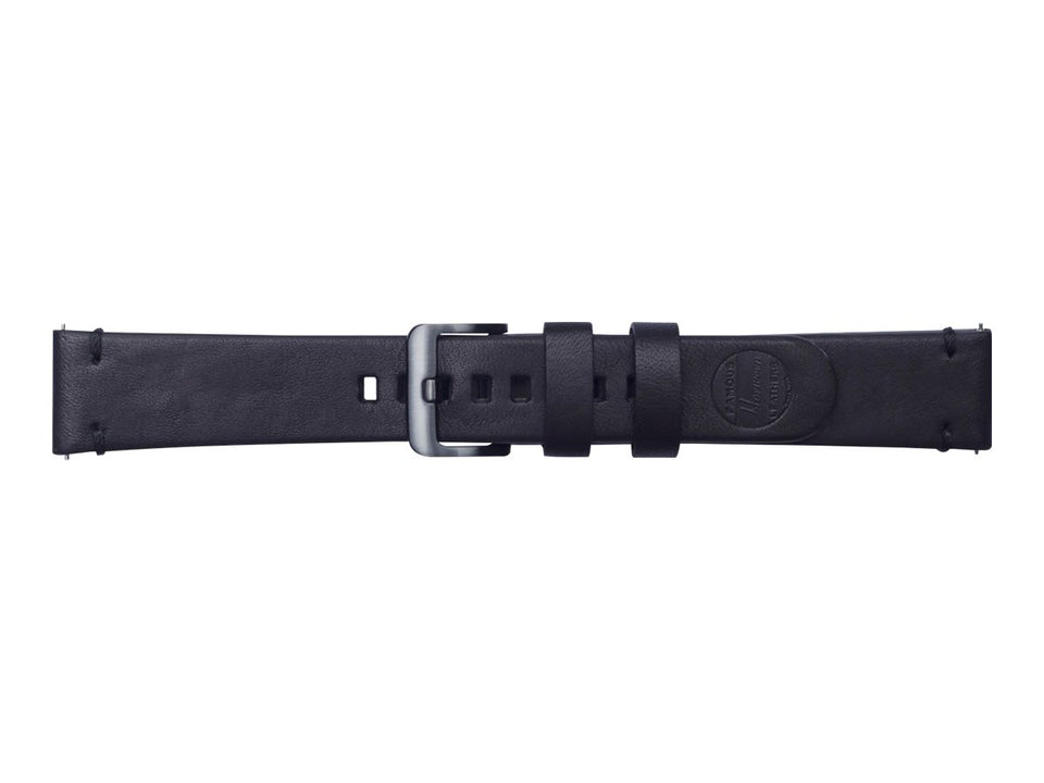 Samsung Strap Studio Essex Leather Band - Uhrarmband für Smartwatch - Schwarz - für Samsung Gear Sport SM-R600; Galaxy Watch (42 mm)