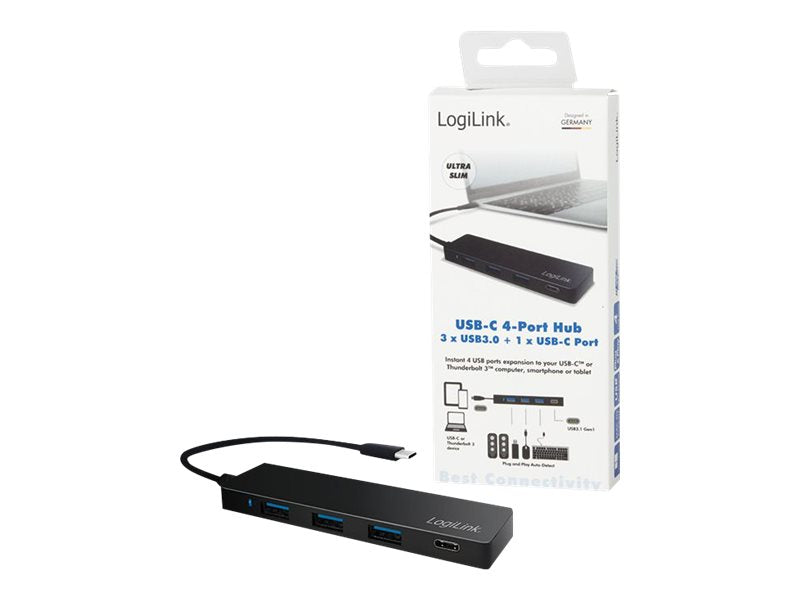 LogiLink Ultra-slim USB-C 3.1 hub - Hub - 3 x