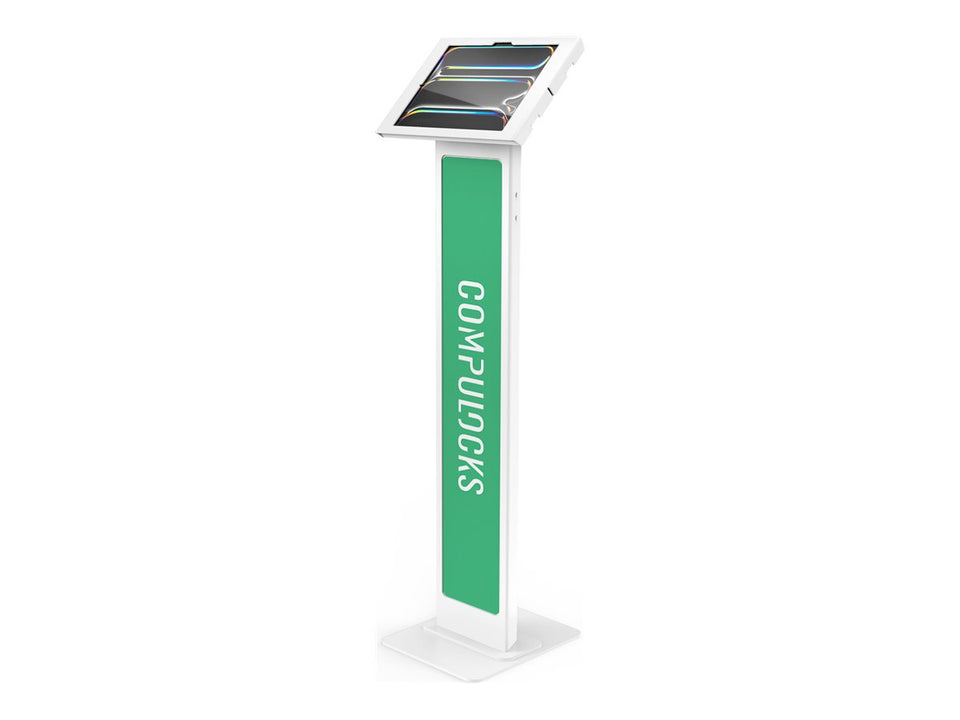 Compulocks iPad Pro M4 13" (2024), Apex Enclosure Brandable Floor Stand - Gehäuse - für Tablett - Branding-fähig - verriegelbar - Metall, Polypropylen - weiß - Bildschirmgröße: 33.02 cm (13")