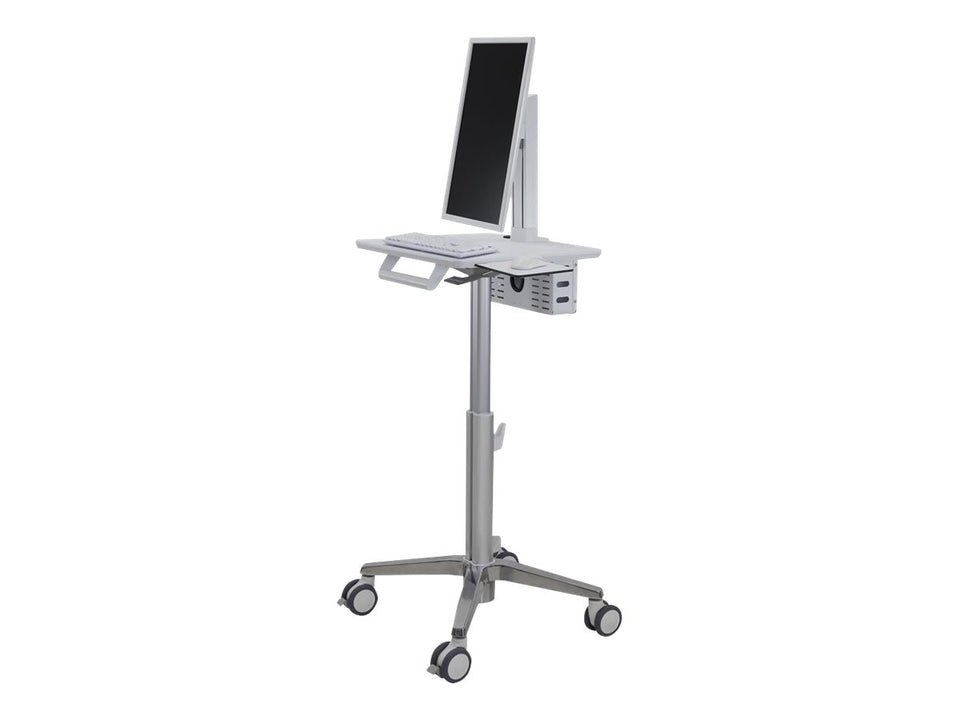 Ergotron Lean WOW SV10 - Wagen - leichtes Design - für LCD-Display / PC-Ausrüstung - medizinisch - weiß, Aluminium - Bildschirmgröße: bis zu 61 cm (bis zu 24 Zoll)