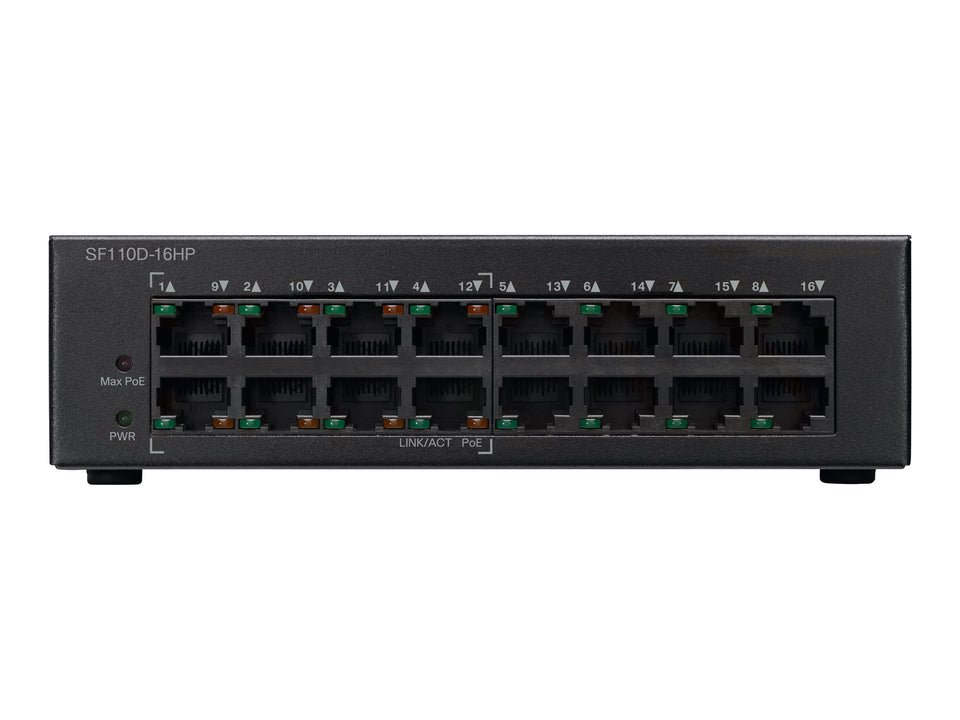 Cisco Small Business SF110D-16HP - Switch - unmanaged - 8 x 10/100 + 8 x 10/100 (PoE)