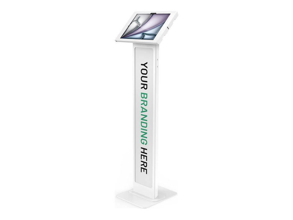 Compulocks iPad Air M2 & M3 13", Apex Enclosure Brandable Floor Stand - White - Aufstellung - für Tablett - Branding-fähig - verriegelbar - Metall, Polypropylen - weiß - Bildschirmgröße: 33.02 cm (13")