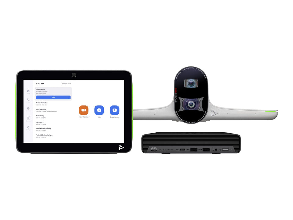 Poly HP Poly Studio Large Room Bundle - Für Zoom Rooms - Kit für Videokonferenzen (Poly Studio E70 Kamera, Poly TC10 Touchcontroller, HP Mini Conferencing PC)