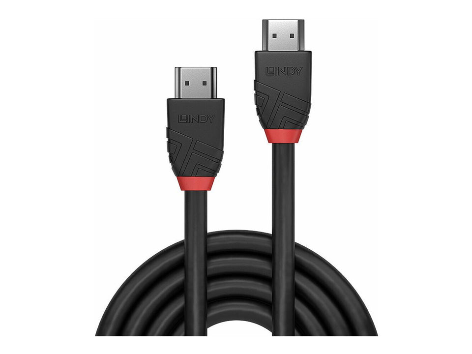 Lindy Black Line - Ultra High Speed - HDMI-Kabel mit Ethernet - HDMI männlich zu HDMI männlich - 2 m - Dreifachisolierung - Schwarz - rund, 8K60Hz (7680 x 4320)