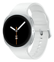 Samsung Galaxy Watch8 - 40 mm - silber - intelligente Uhr mit Sportband - Gummi - weiß - Bandgröße: S/M - Anzeige 3.4 cm (1.34")