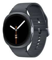 Samsung Galaxy Watch8 - 44 mm - Carbon-Schwarz - intelligente Uhr mit Sportband - Gummi - Graphit - Bandgröße: M/L - Anzeige 3.7 cm (1.47")
