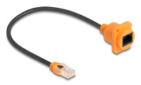 Delock D-Typ RJ45 Kabel Stecker zu Buchse Cat.5e UTP orange schwarz - Kabel - Netzwerk