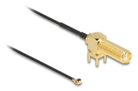 Delock Antennenkabel SMA 90° PCB Buchse zum Einbau zu I-PEX Inc. MHF I Stecker 1.13 - Kabel - Antenne/TV