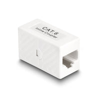 Delock Adapter RJ45 Buchse zu RJ45 Buchse Cat.6 UTP weiß - Flach - Weiß - RJ-45 - RJ-45 - Weiblich - Weiblich