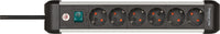 Brennenstuhl 1391030600 - 3 m - Indoor - Abgewinkelt - IP20 - Schwarz - Silber - 6 AC-Ausgänge